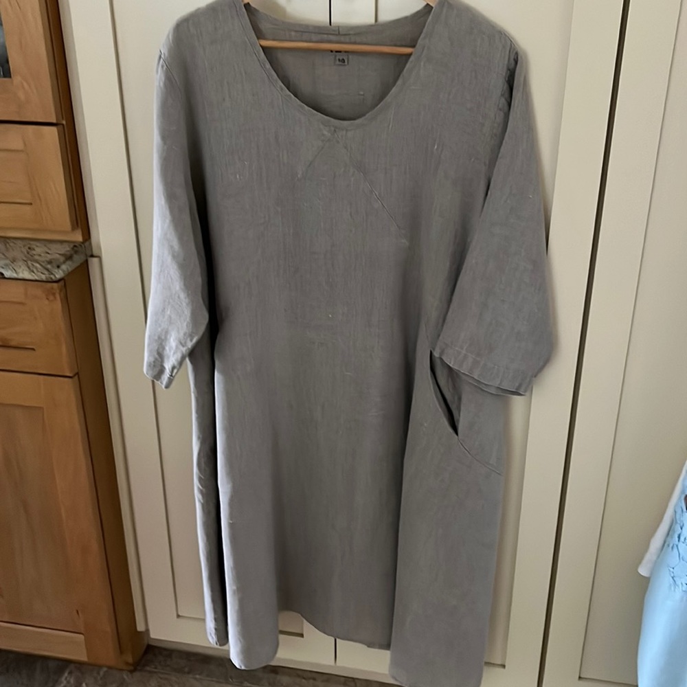 Flax Brand Women’s Linen Dress, 1G, Beige